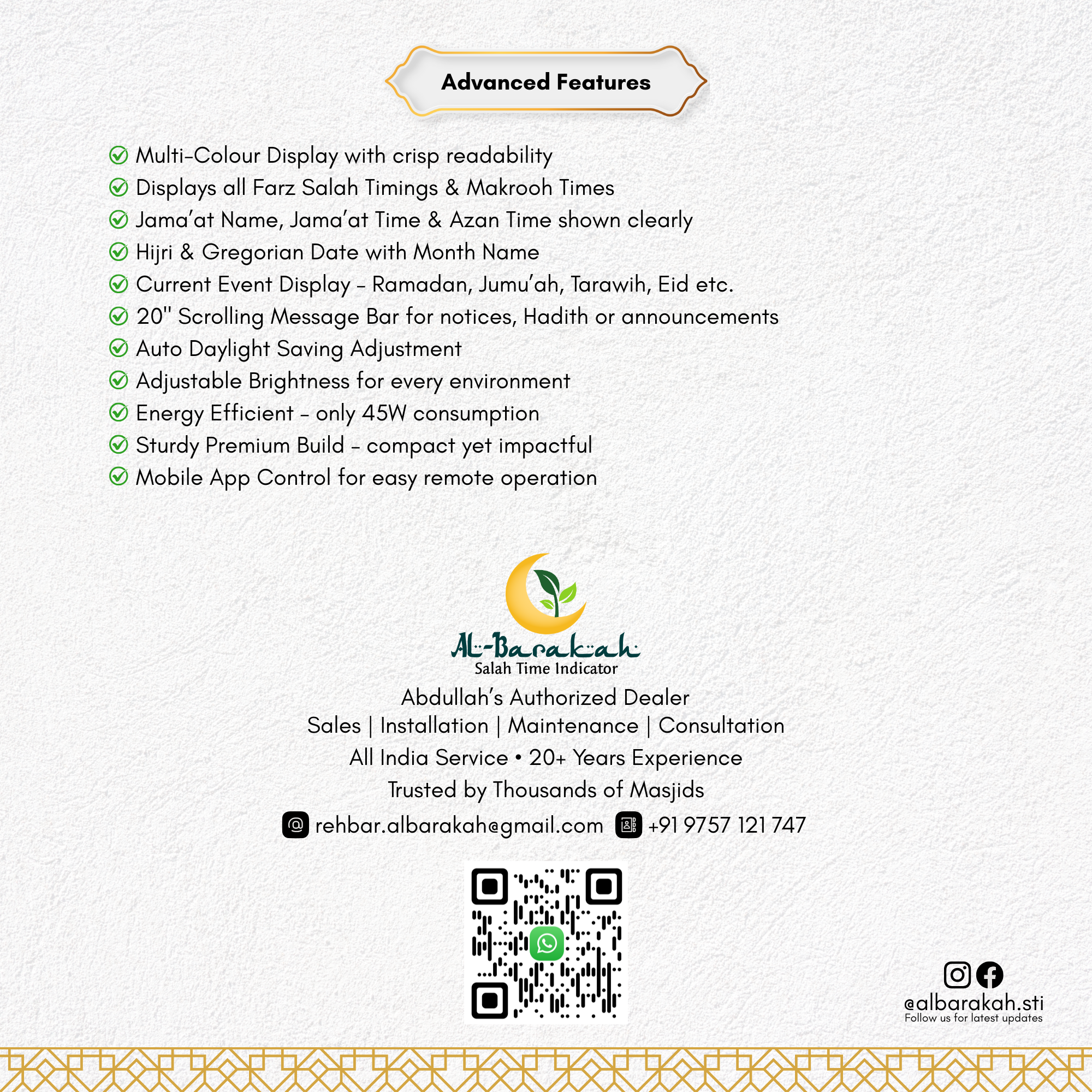 islamic prayer clock, led azan display, namaz time digital clock