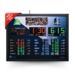 large masjid digital clock, salah time display board with scrolling message, azan clock for mosque hall