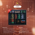 large namaz timing display india, mosque digital board with makrooh time, high visibility salah clock