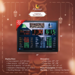 salah display with announcement board, led azan display for masjid, mosque timing system india