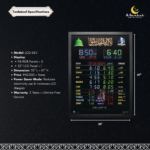 masjid prayer time display, digital azan clock for masjid, lcd namaz timing board