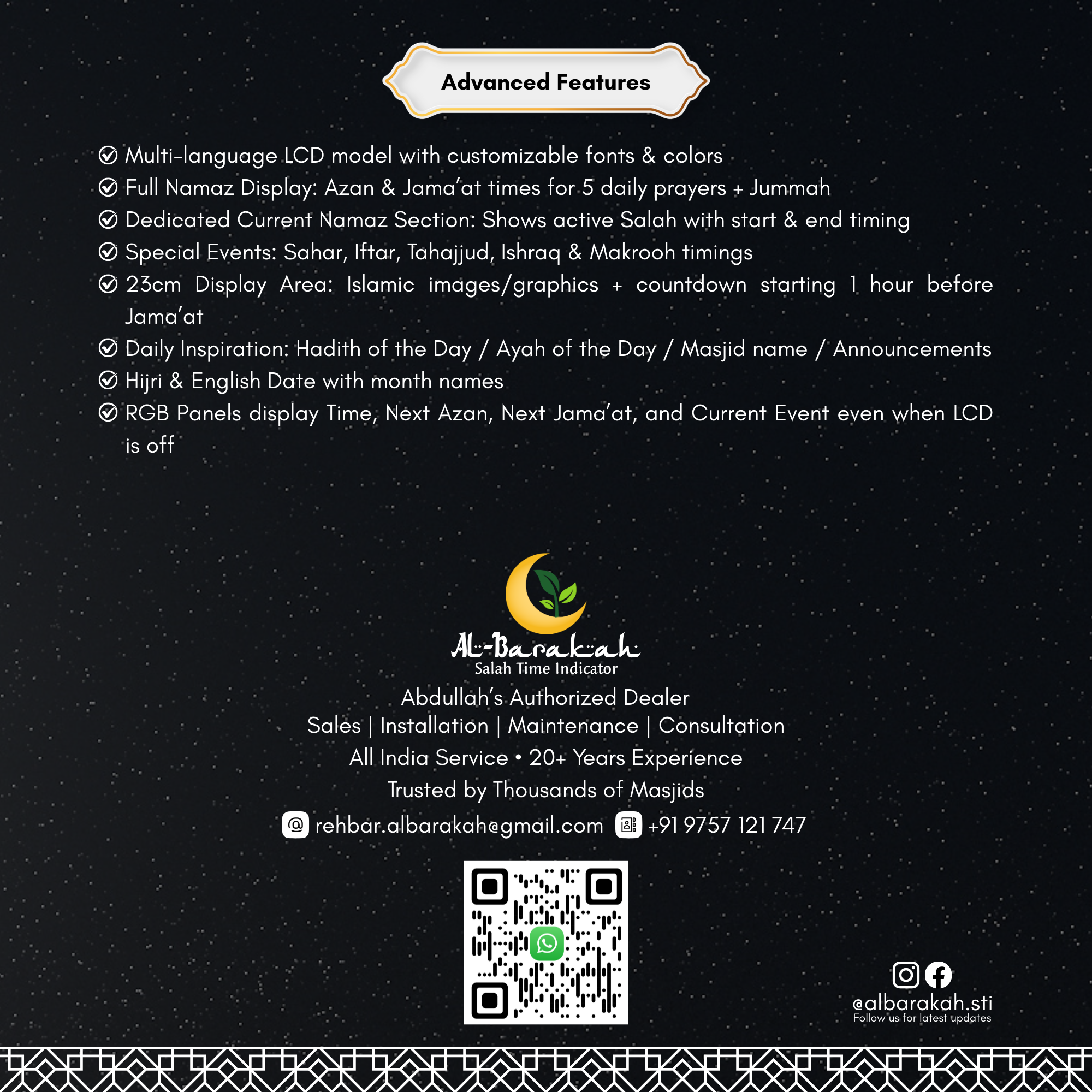 namaz timing display, lcd azan display, salah time indicator