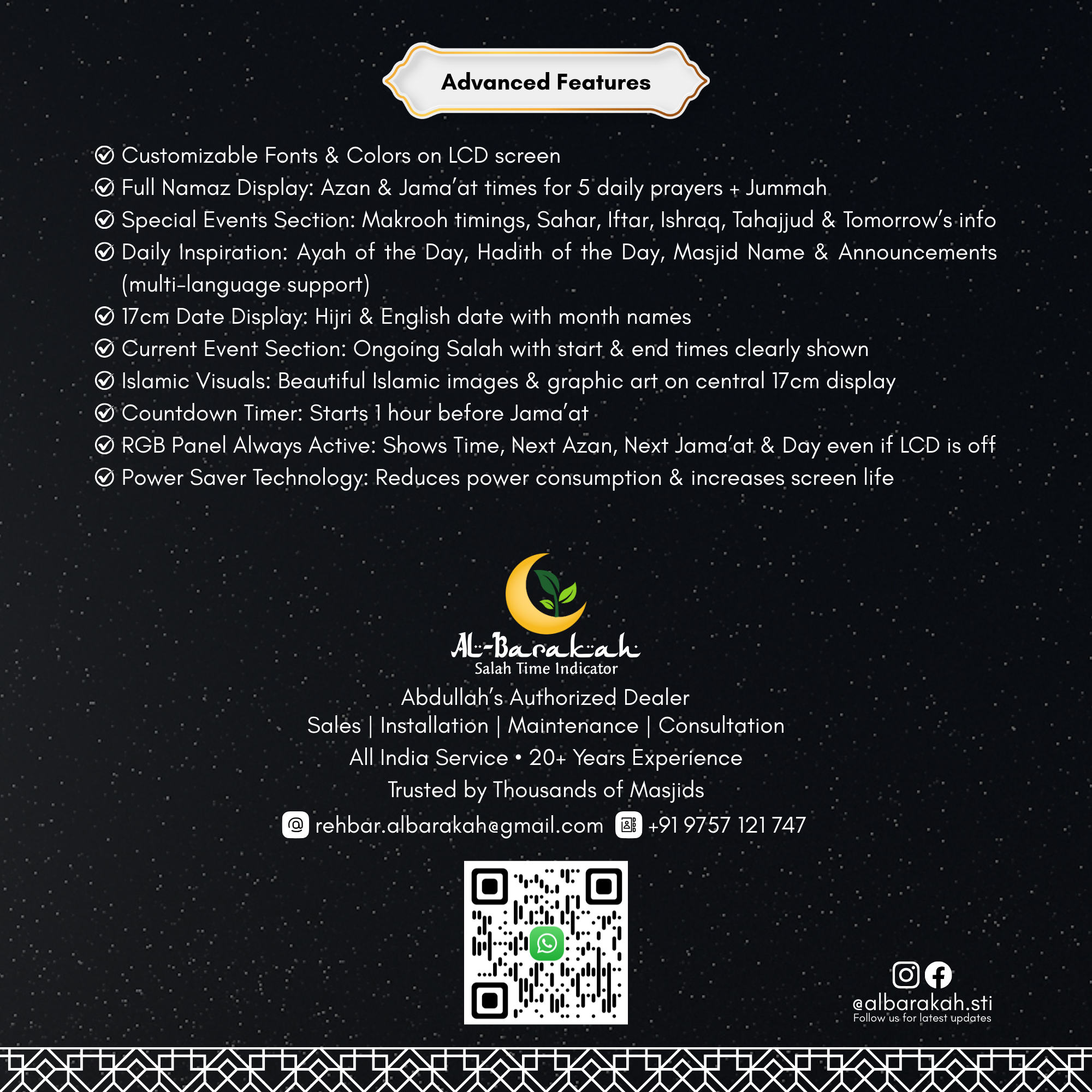 lcd azan display, namaz timing display, salah time indicator,