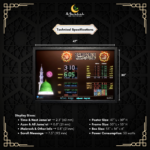 prayer time display, digital salah time clock, mosque prayer clock,