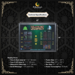 prayer time display, digital salah time clock, mosque prayer clock