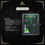 prayer time display, digital salah time clock, mosque prayer clock,
