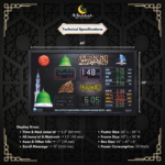 prayer time display, digital salah time clock, mosque prayer clock