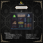 prayer time display, digital salah time clock, mosque prayer clock