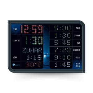 Salaah Time Indicator – P-i10 Mini, mini masjid azan clock, compact namaz time display board, small musalla prayer clock