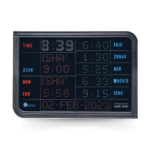 horizontal azan clock for masjid, compact namaz time display board, medium size masjid clock