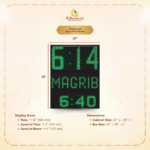 masjid outdoor clock vertical, prayer time outdoor display, mosque slave clock vertical,