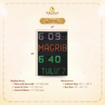 masjid outdoor digital clock, vertical prayer time display, mosque slave clock outdoor,