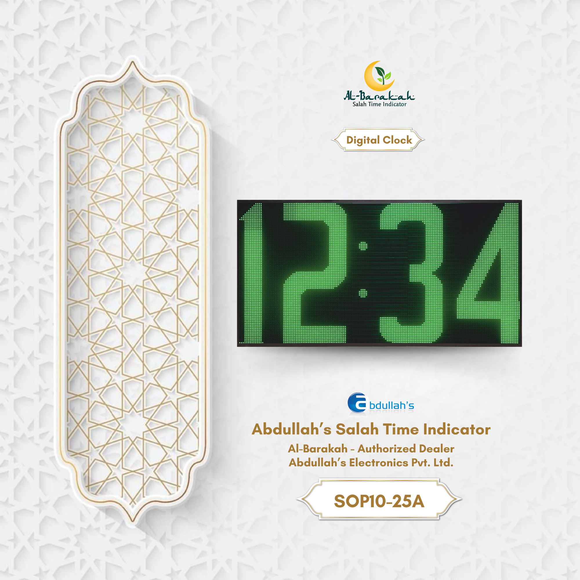 jumbo outdoor masjid clock, large outdoor time display, outdoor mosque digital clock, giant led time display for masjid,