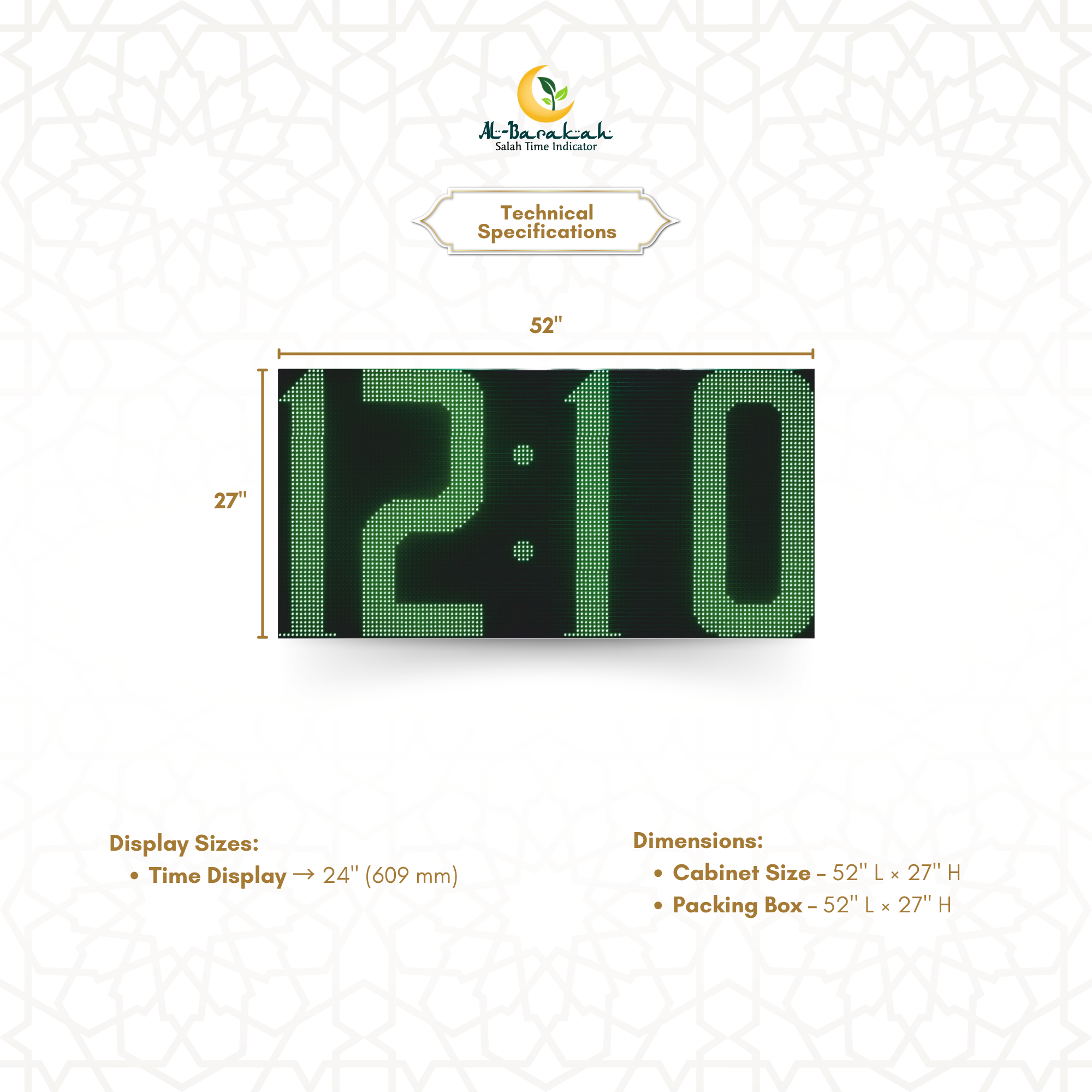 outdoor digital clock for mosque, masjid entrance time display, outdoor synchronized clock display,