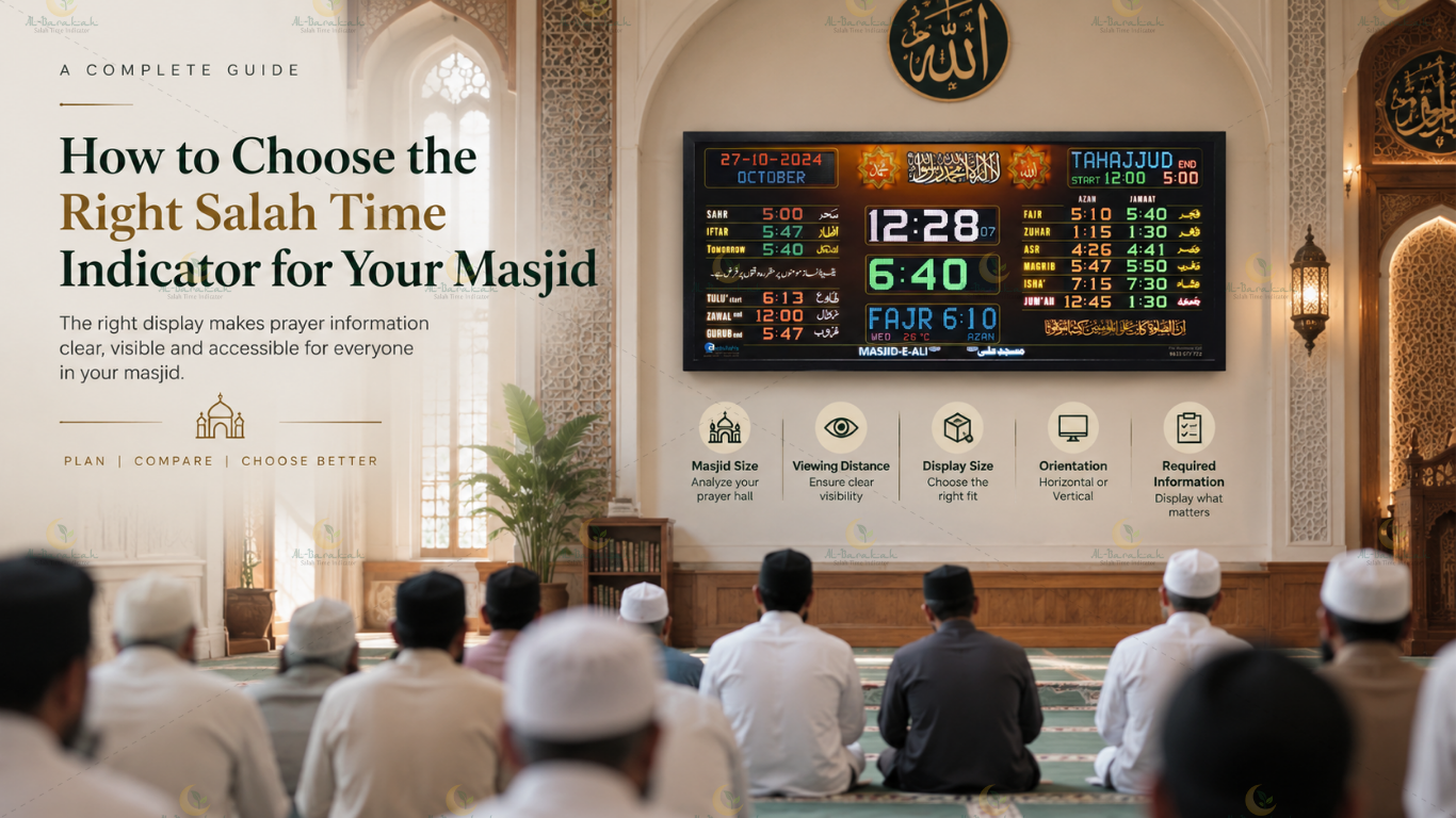 How to Choose the Right Salah Time Indicator for Your Masjid